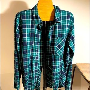Flannel shirt Blue/Green Large